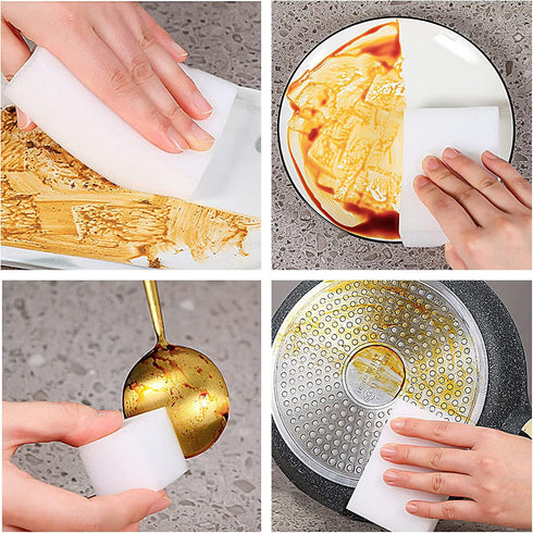 Magic Sponge Eraser, Melamine Sponge Foam Pads, All-Purpose Large Kitchen Dish Cleaning Sponge Pads, White Nano Scrub Non-Scratch Sponge for House...