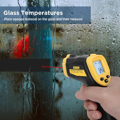 Infrared Thermometer Laser Temperature Gun -58? to 1112? with Adjustable Emissivity & Max and Min Measure Laser Digital IR Thermometer Gun Temp IR...