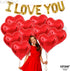 KatchOn I Love You Balloons Set - 18 Inch, Pack of 18 | Foil Red Heart Balloons for Valentine's Day Decorations...