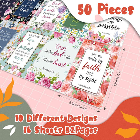 CHENGU 50 Pcs Bible Verse Notebook Christian Journals Bulk Christian Gifts Religious Prayer Journals Inspirational Notepads for Women Men Scriptur...