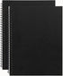 DSTELIN 10 inch x 7.5 inch, 100GSM, Blank Spiral Notebook, 2-Pack, Soft Cover, Sketch book, 50 Pages / 25 Sheets, (Black)...