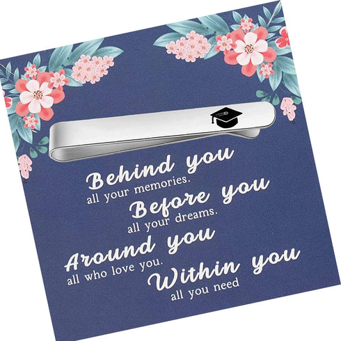 FEELMEM Mens Tie Clip Graduation Gift Graduation Cap Tie Bar Clip Student Graduation Gift Class of 2023 Grad Jewelry Gift for Graduates...