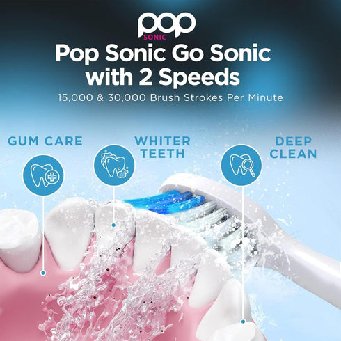 Pop Sonic Electric Toothbrush (Ombre) - Travel Toothbrushes w/AAA Battery | Kids Electric Toothbrushes with 2 Speed & 15,000-30,000 Strokes/Minute...