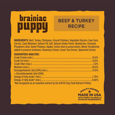 Wellness CORE Brainiac Puppy Soft Training Dog Treats (Previously Puppy Bites), Grain Free, Beef & Turkey, 5 Ounce Bag...