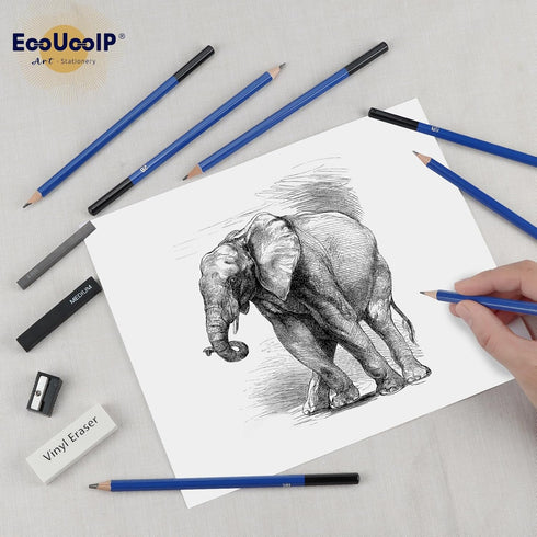 EooUooIP Drawing and Sketching Set - 26 psc Drawing and Sketching Set for Artists and Beginners - Complete Art Kit with | Pencils, Charcoal, Graph...