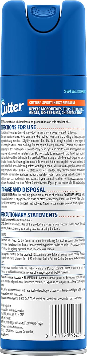 Cutter Sport Insect Repellent (Aerosol) (11 oz), Plain...