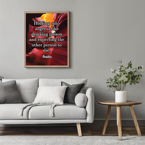 Posterizer 1 pcs-Holding Into Anger Is Like Drinking Poison-Buddha-Quotes-Motivational & Inspirational Art-Gift For Buddhism Meditation philosophy...
