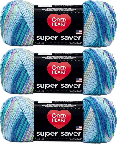 Red Heart Super Saver Yarn (3-Pack) Wildflowers E300-39553......