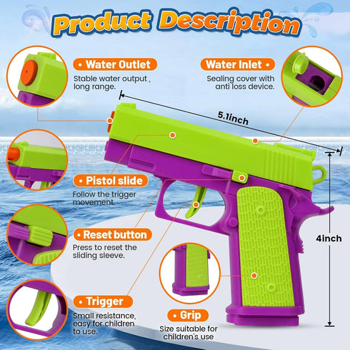 2 Pack Squirt Guns for Kids - Water Gun Water Blaster Soaker Water Pistol Toys for Toddlers Child Boys Girls, Ideal Summer Gifts for Swimming Pool...