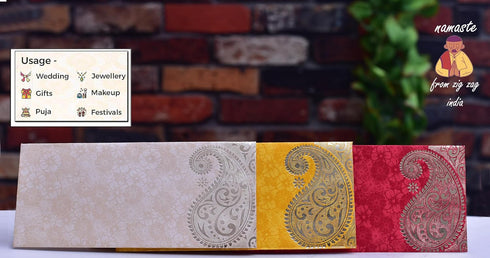 ZIG ZAG Elegant Money Gifting Envelopes Pack of 50 Cash Holder Designer Lifafa for Weddings, Gift of Prosperity Multi Color comes with 2 colours p...