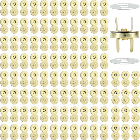 cuskena 100 Sets Gold Color,Magnetic Button Clasp Snaps 14mm, for Purse Magnetic Clasp for Bag Closure Magnetic snap Button Replacement Set. Great...
