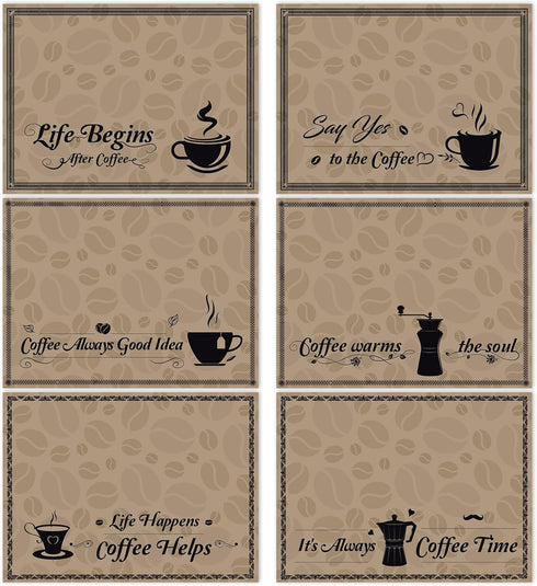 6Pcs Coffee Bar Mat Plastic Coffee Bar Accessories Decorations Under Coffee Maker Mat Supplies Coffee Machine Placemat Essentials Must Haves for C...