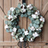 Idyllic Eucalyptus and Cotton Wreath, 14 Inches Artificial Wreath on a Natural Twig Base for Farmhouse, Garden, Wedding, Decor...
