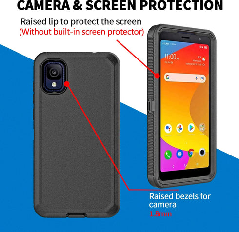 Anloes Case for TCL ION Z, Defender Phone Case Heavy Duty Shockproof Rugged Protective, 3 in 1 Bumper Cover (Black)...