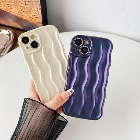 Caseative for iPhone 14 Case,Water Ripple Pattern Curly Wave Frame Soft Compatible with iPhone Case (Red,iPhone 14)...