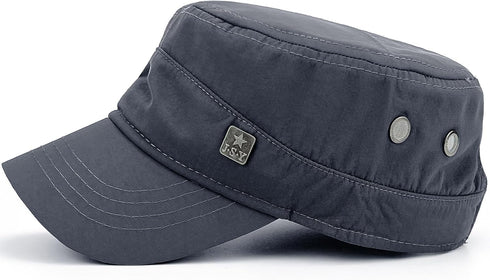 Waterproof Army Cadet Caps for Men Quick Dry Military Cadet Hats for Women Flat Top Patrol Castro Corps Dad Hat...