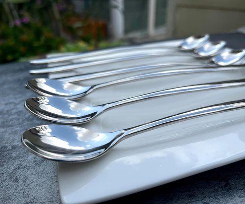 6 Piece Set Long Handle Spoon 8.5 inch Ice Tea Spoon Premium 18/10 Stainless Steel (SUS 304#) for Mixing, Cocktail Stirring, Tea, Coffee, Milkshak...