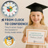 OWLCONIC Non Ticking Analog Clock for Kids Learning to Tell Time, Teaching Clock for Kids Wall, Clocks for Classroom, Homeschool Decor, Bedrooms, ...