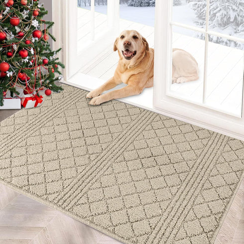 FONEYI Indoor Door Mat, Front Back Door Mat 20"x32" Non-Slip Rubber Backing Entrance Rug, Machine Washable Entry Rug, Low Profile Absorbent Dirt T...