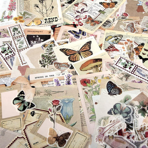 TIYPKE 200pcs Scrapbooking Stickers Herb Botanical - Mushroom Flowers Nature Butterfly journaling supplies Stickers for Bullet Journals Supplies A...