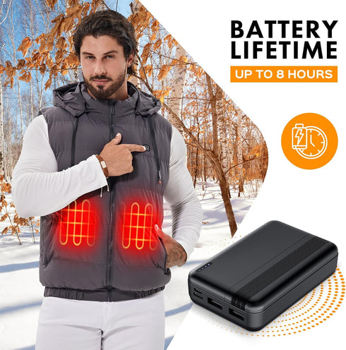 5v/2a 10000mah Heated Vest Heated Jacket Battery Pack Power Bank for Electric Heating Vests Heated Jackets Coats Hoodies Pants Dedicated Battery f...