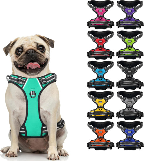 CollarDirect No Pull Reflective Dog Harness with Handle and Front Clip, Adjustible Soft Padded Vest for Small to Large Dogs Training and Walk (Siz...