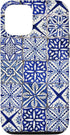 iPhone 12/12 Pro Blue and White Portuguese Tile Pattern Mediterranean Art Case...