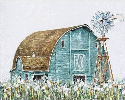 BOMUVI Paint by Numbers for Adults Beginner Paint by Numbers for Adults Farm Paint by Number Kits Acrylic Painting White Flower Paint by Number Ki...