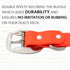 Regal Dog Products Small Orange Dog Collar with Heavy Duty Double Buckle & D Ring | Vinyl Coated, Custom Fit, Adjustable Biothane Dog Collar | Che...