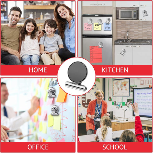 24 Pack Magnetic Clips Fridge Magnets Heavy Duty Magnet Clips for Whiteboard & Refrigerator Wide Scratch Safe Best for House Office School Use...