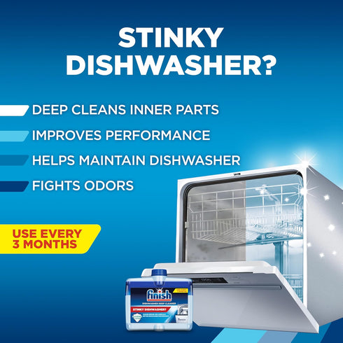 Finish Dishwasher Cleaner Liquid, Deep Cleans Hidden Grease & Limescale, Fights Odors & Maintains Performance, 3 Month Supply, 8.45oz, 1 Bottle...