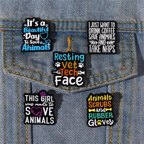 Positive Quotes Brooch Badge Protect Animal Theme Brooch Creative Brooch Colorful Letter Phrase Metal Badge Drip Oil Hard Enamel Pin Fashion Cloth...