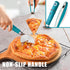 Webake Pizza Cutter Wheel Pie Serve Set, Large Pizza Slicer Stainless Steel Pie Cake Cutter with Non-slip Green Handle, Ideal for Cake Pizza Pies ...
