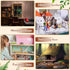 200 Pcs Miniature Dollhouse Flooring Mini Wooden Dollhouse Floor Boards 1 12 Scale Dollhouse Accessories Geometric Bamboo Doll House Furniture Woo...