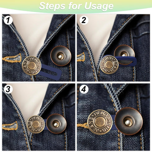 12 Pcs Button Extenders for Jeans, Jean Button Extender, Button Extender for Pants Button Extender, Waist Extenders for Pants for Men Women, Insta...