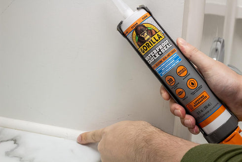 Gorilla Waterproof Caulk & Seal 100% Silicone Sealant; Clear; 10oz Cartridge (Pack of 2)...