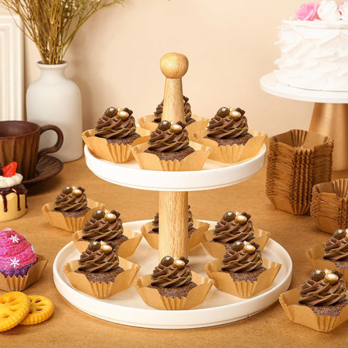 350 Pcs Square Mini Cupcake Liners Disposable Brownie Baking Cups Pan Liners Paper Baking Cup for Cupcakes and Cup Liners Party Supplies for Weddi...