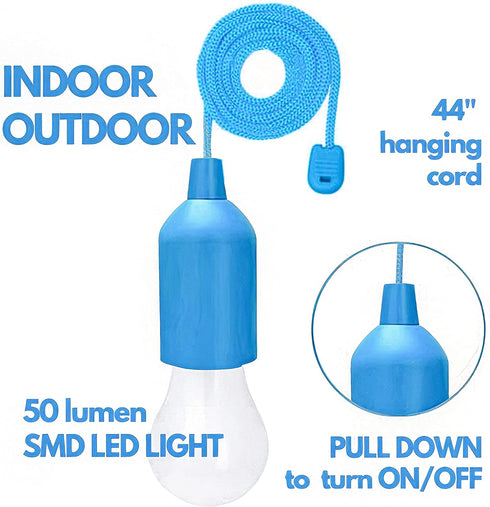 Enchanting Playhouse or Treehouse Adventure: 4-Pack Battery-Operated Kids' Hanging Lights with Safe Touch and Easy Pull Chain...