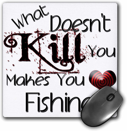 3dRose What Doesn't Kill You Fishing Mouse Pad (mp_185989_1)...