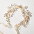 SWEETV Flower Girl Headband for Wedding, Baby Girl Flower Pearl Hair Piece, Gold Headpiece for Birthday Party, Photography...