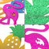 Maitys 25 Pcs Tropical Cupcake Decoration Hawaiian Luau Aloha Cake Toppers Glitter Leaf Pineapple Flower Palm Tree Flamingo Cupcake Picks for Hawa...