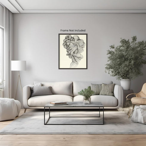 Posterizer 1 pcs-line art minimalist art work resmbling a face 1-Abstract & Modern Art Gift for Men Women Entrepreneur Teens Decor for Home & Off...