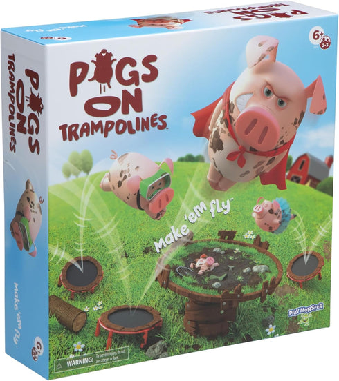 PlayMonster Pigs on Trampolines Game, Fun Board Games for Kids 6-8, Family Games, Trampoline Toys, Flying Pigs Game for Kids, Fast Action Games fo...