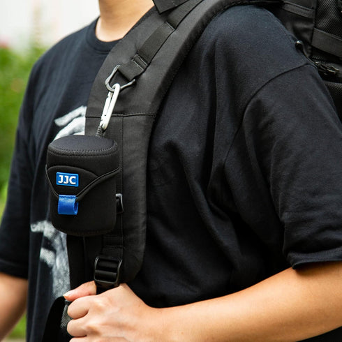 JJC Water Resistant Neoprene Camera Lens Pouch Case, Fold-Over Lens Bag for Mirrorless Lenses Up to 3.1 x 4.6 (D X H) for Canon RF 85mm f/2, Nikon...