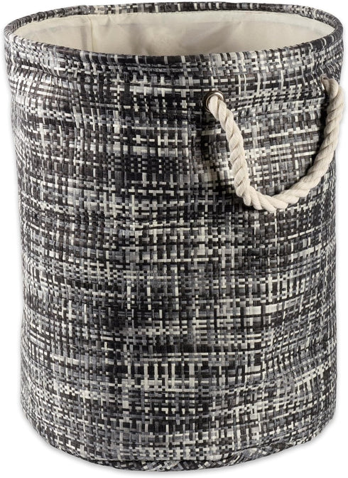 DII, Woven Paper Storage Basket, Collapsible and Convenient, Round, 13.75x13.75x12Tweed Black...