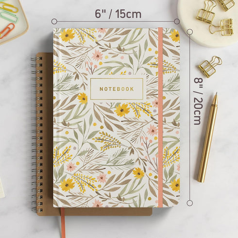 Rileys & Co Notebook Journal for Work and School - Lined Journal 8 x 6 Inches - Compact Notebook for Women - 240 Pages - Lined Notebook - Hardcove...