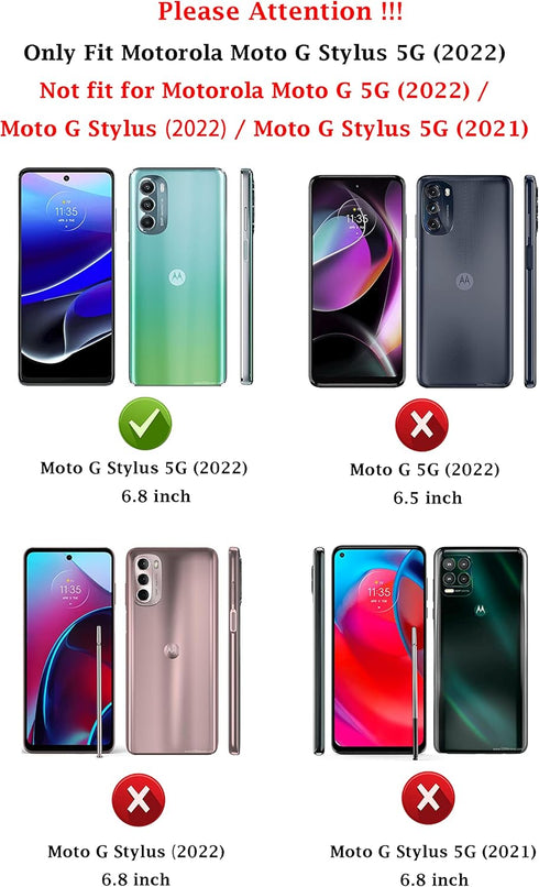 Motorola Moto G Stylus 5G 2022 case, with HD Screen Protector, Fashion Non-Slip Shock-Absorption Flexible TPU Bumper Soft Rubber Protective Phone ...