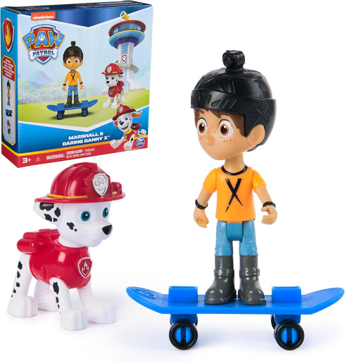 Paw Patrol Marshall & Daring Danny X Figures Set with Skateboard, Kids Toys for Boys and Girls Ages 3 and Up...
