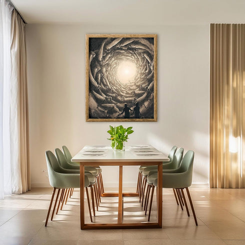 Posterizer 1 pcs-celestial scene of angels in a tunnel of light poster 2-Fantasy & Fiction Art-Religious Posters- Gift for Men Women Entrepreneur ...