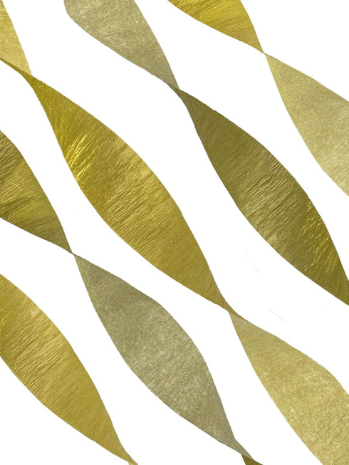 Gold Metallic Crepe Paper Streamers, 2 Rolls Made in USA...